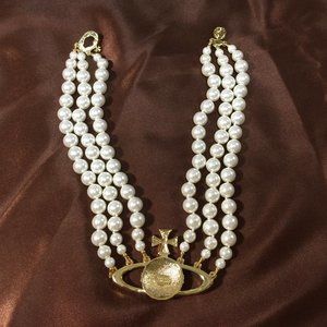 Vivienne Westwood Gold Pearl Necklace
